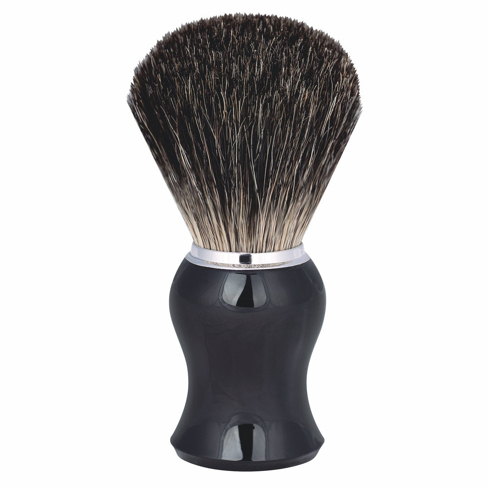 Brocha de afeitar Erbe negra pelo de tejón – Pelo de tejón auténtico, mango en negro