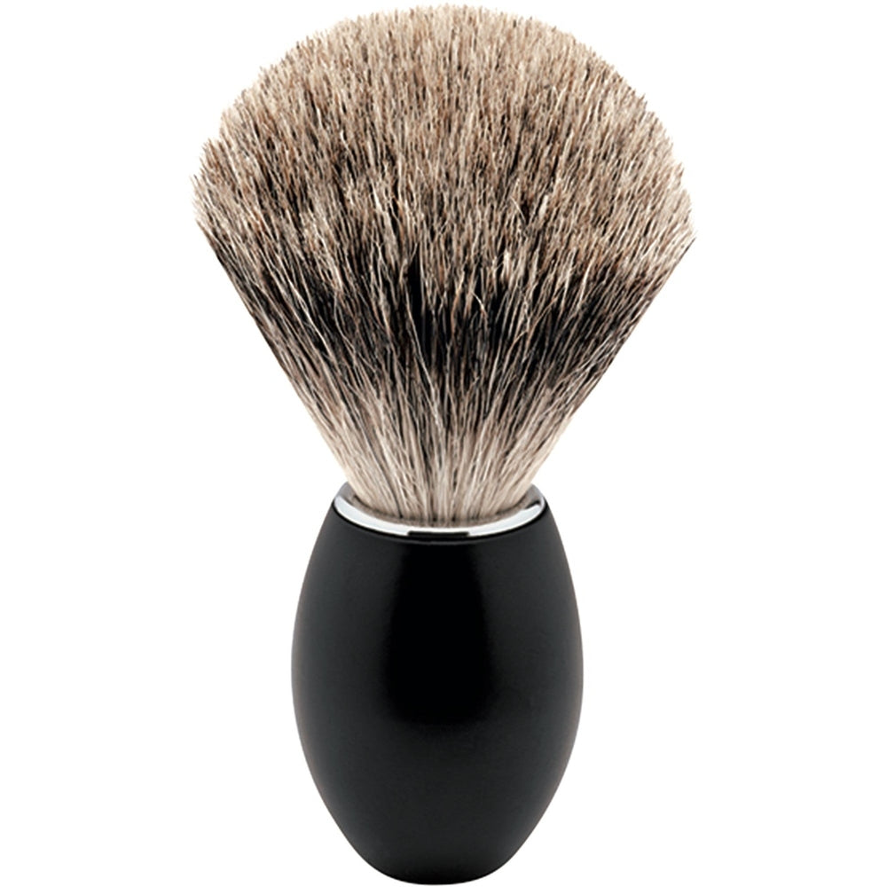 Erbe Brocha de afeitar tejón mango metálico negro – Pelo de tejón puro, mango metálico negro