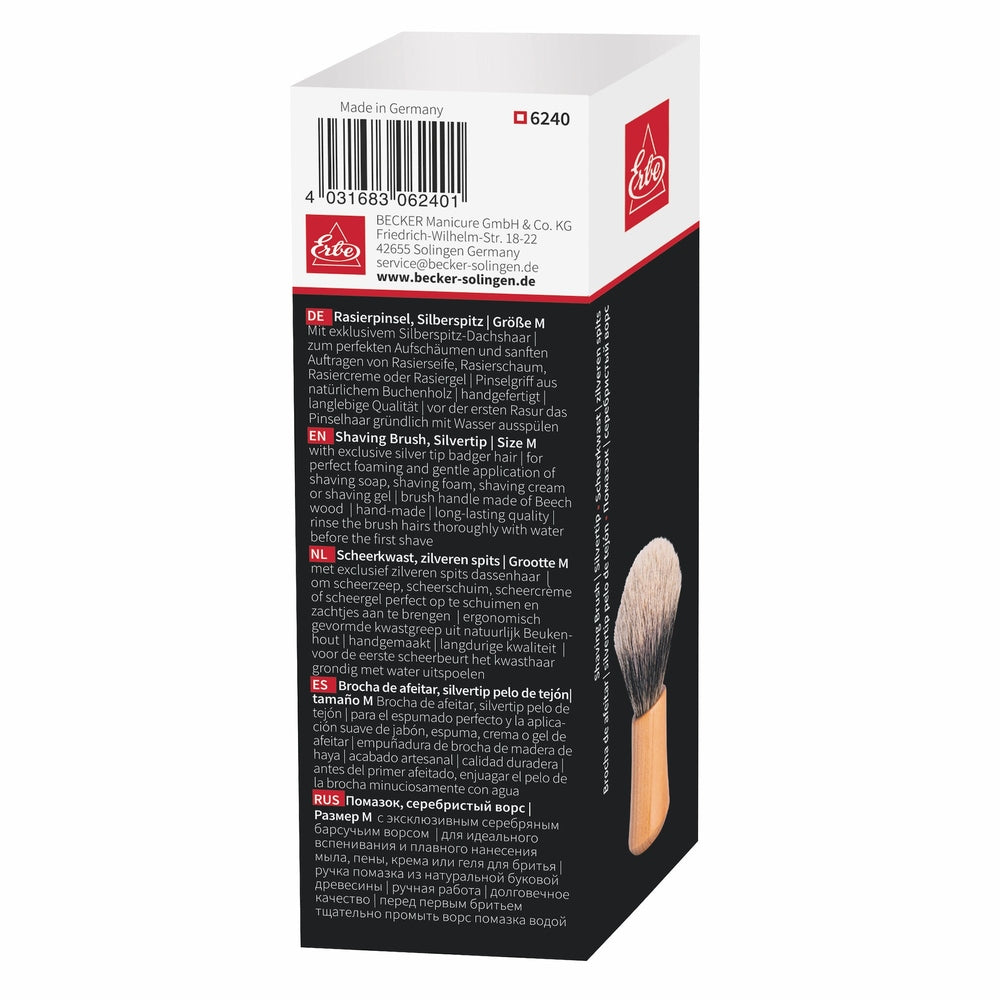 Erbe Shaving Brush Silvertip Beech Wood – Colour brown, view 4
