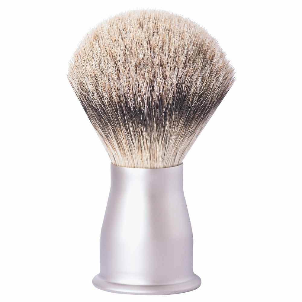 Erbe Brocha de afeitar Silvertip pelo de tejón – forma de mango ergonómica