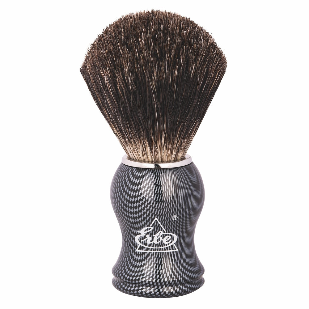 Erbe Shaving Brush Titanium Look Badger Hair – Genuine badger hair, handle in titanium look