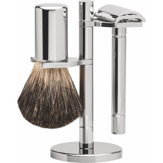 Erbe Shaving Set Berlin Tradition Badger Hair – Badger hair, glossy stainless steel