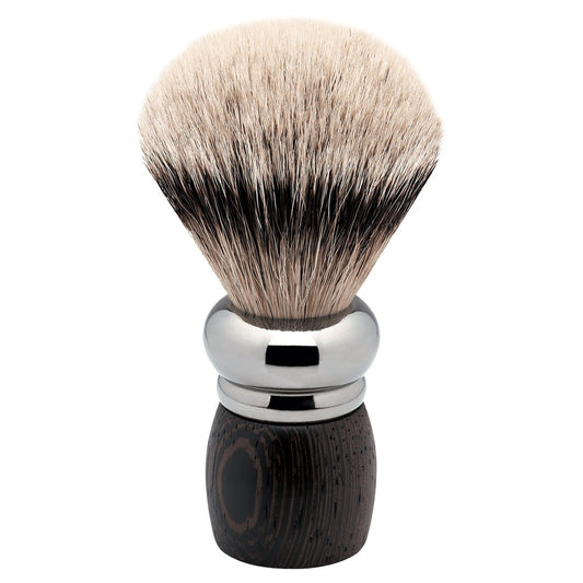 Erbe Rhodium pędzel do golenia silvertip – ergonomiczny kształt uchwytu