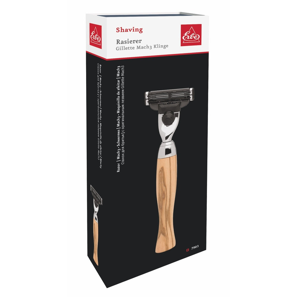 Erbe Vienna maszynka do golenia Gillette Mach3 drewno oliwne – Kolor brązowy, widok 2