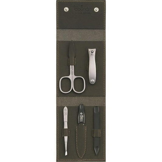 Estuche de manicura modelo Havanna L tabaco – Acero inoxidable