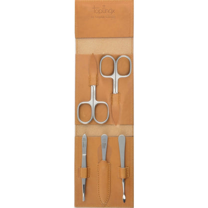 Astuccio manicure modello Havanna M caramello – Acciaio inox