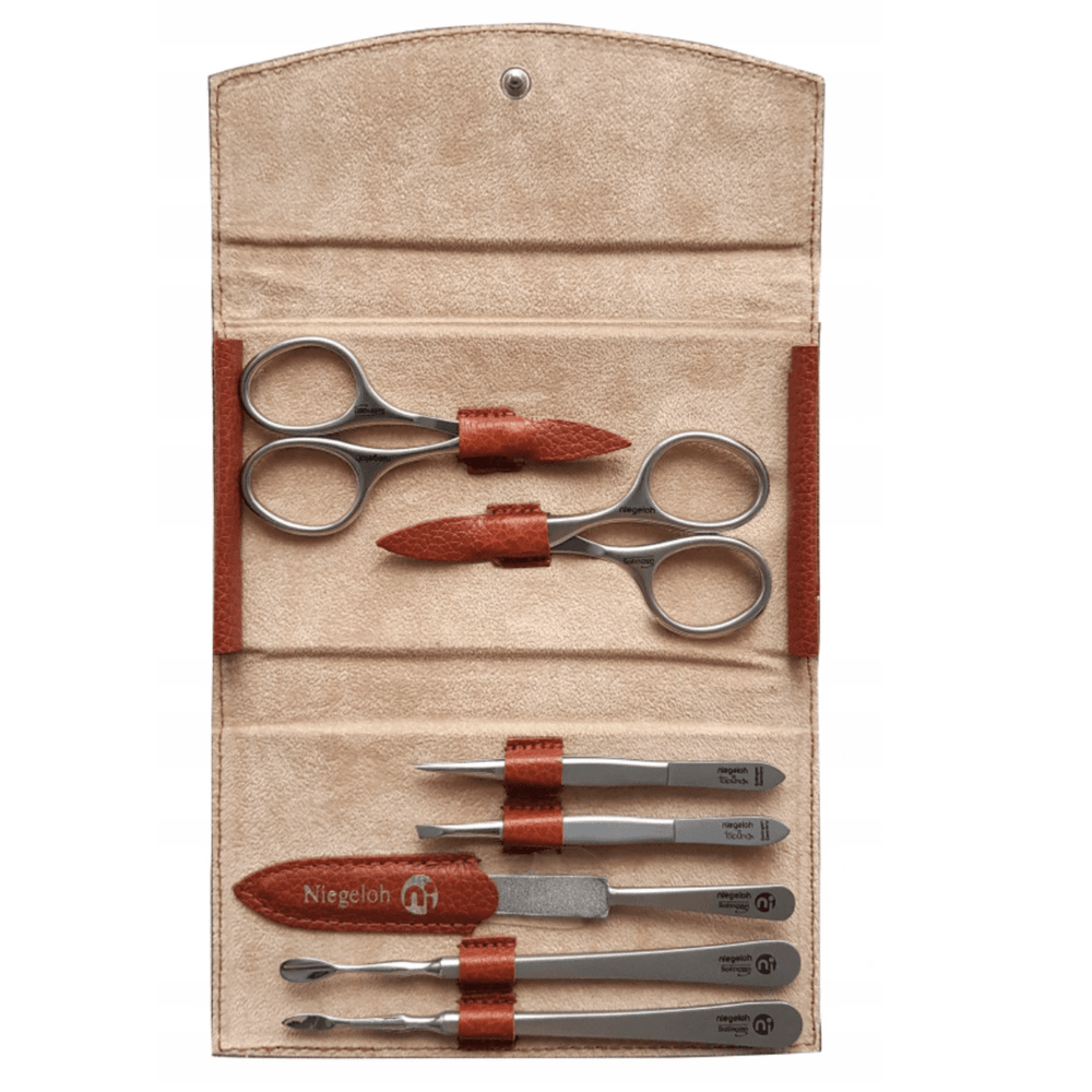 Estuche modelo Manhattan L coñac Made in Solingen – Acero inoxidable