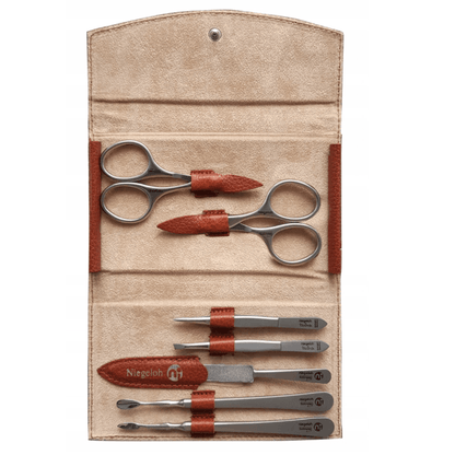 Estuche modelo Manhattan L coñac Made in Solingen – Acero inoxidable