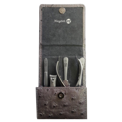 Étui de manucure modèle Strauß gris 6 pièces Solingen – Acier inoxydable