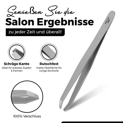 Bevelled gripping edge of the Excellent tweezers for plucking eyebrows – view 2