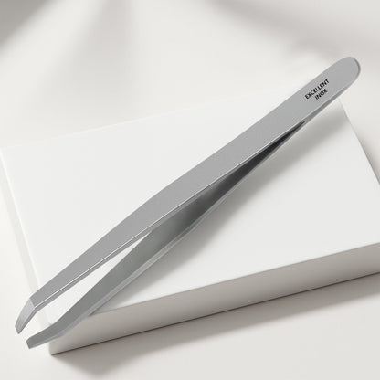 Tweezers with angled tip for fine hairs, stainless steel – view 4