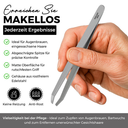 Ground gripping edges of the angled Excellent tweezers – view 6