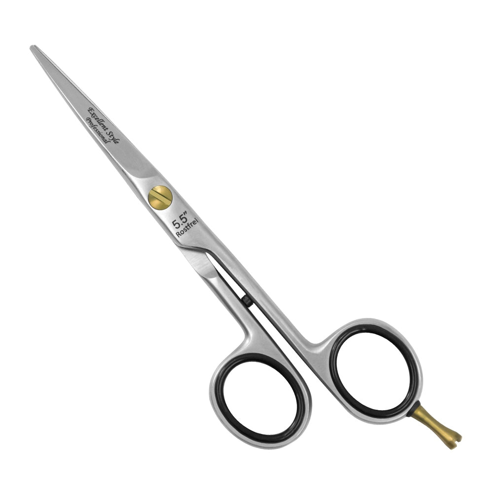 Excellent professional hair scissors 5.5 inch made of stainless steel with rubberised finger rings