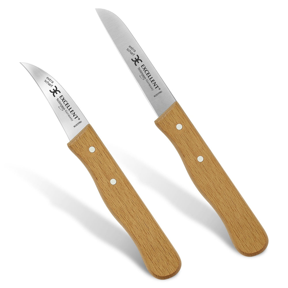 Set de 2 couteaux à légumes en hêtre – Acier inoxydable