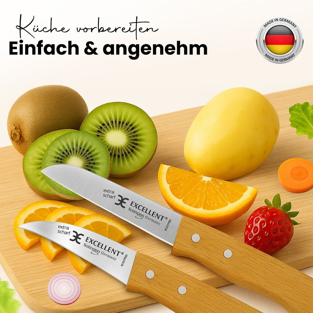 Set de 2 couteaux à légumes en hêtre – Acier inoxydable, vue 4