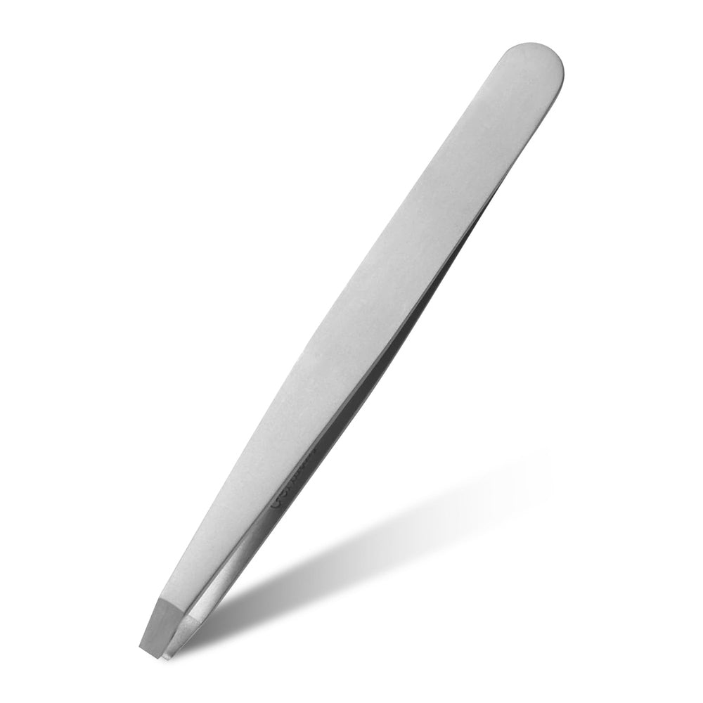 Pinza de depilar angulada con punta recta – Acero inoxidable