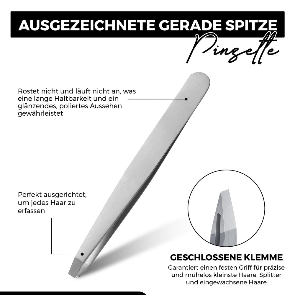 Pinza de depilar angulada con punta recta – forma de mango ergonómica, vista 7