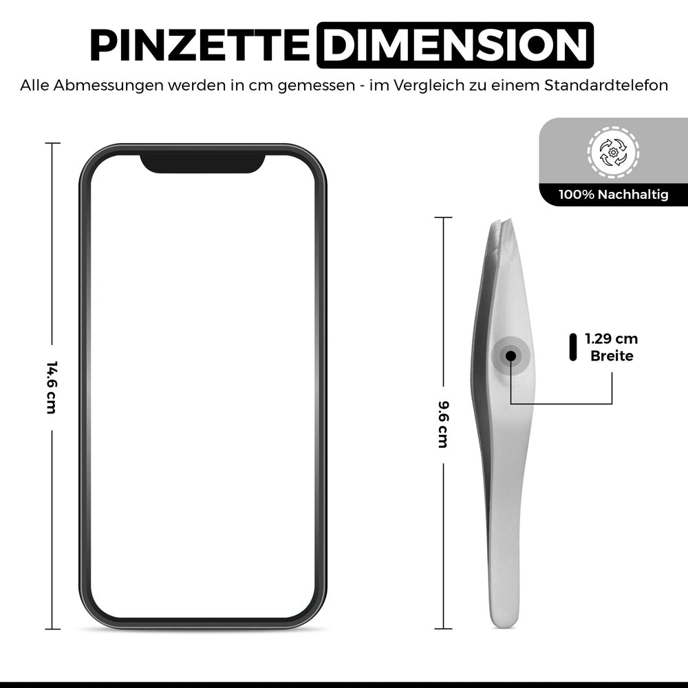 Haarepileerpincet - schuine punt – Lengte 9 cm, aanzicht 5