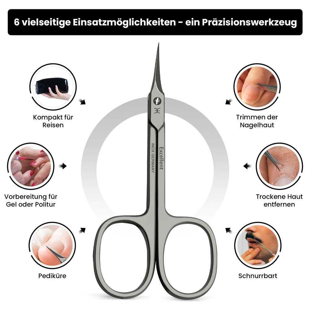 Hautschere mit ergonomischer Form und leicht gebogener Spitze – Ansicht 4