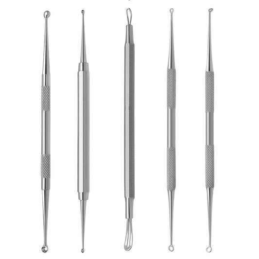 Five-piece Excellent comedone lifter and extractor set for blackhead removal