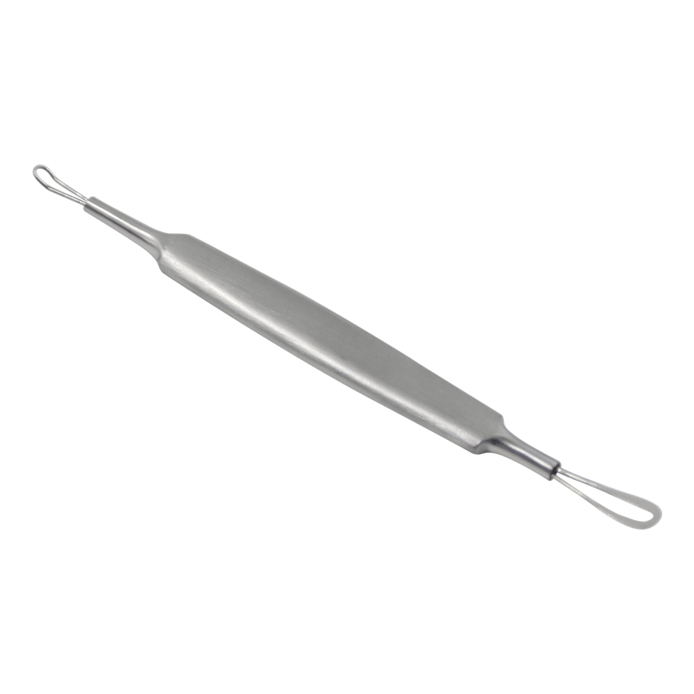 Extracteur de comédons ovale et tire-points noirs à double boucle – Acier inoxydable