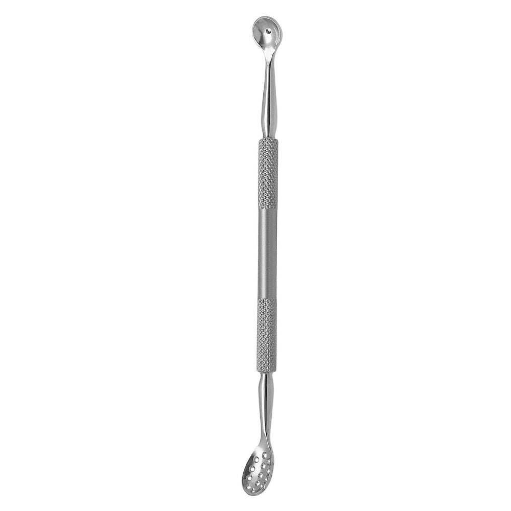 Large comedone extractor spoon and sieve 17 cm – ergonomic handle shape