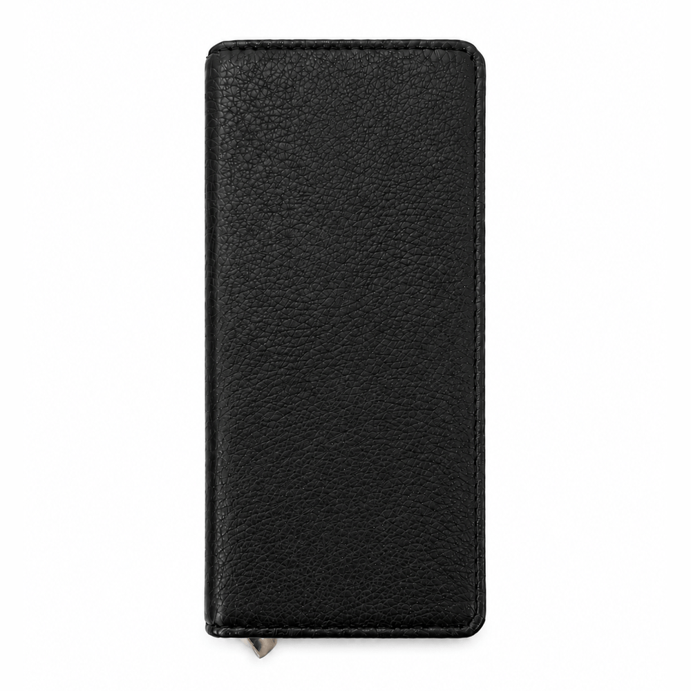Astuccio manicure 4 pezzi pelle bovina nero