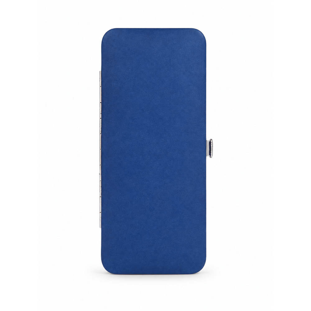 Astuccio manicure 5 pezzi pelle blu