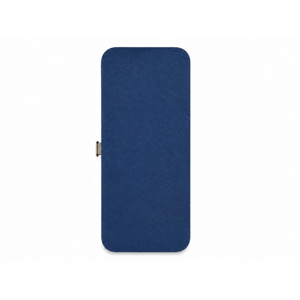 Astuccio manicure 5 pezzi pelle blu