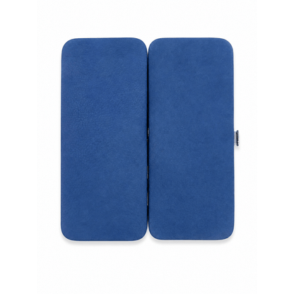 Astuccio manicure 5 pezzi pelle blu