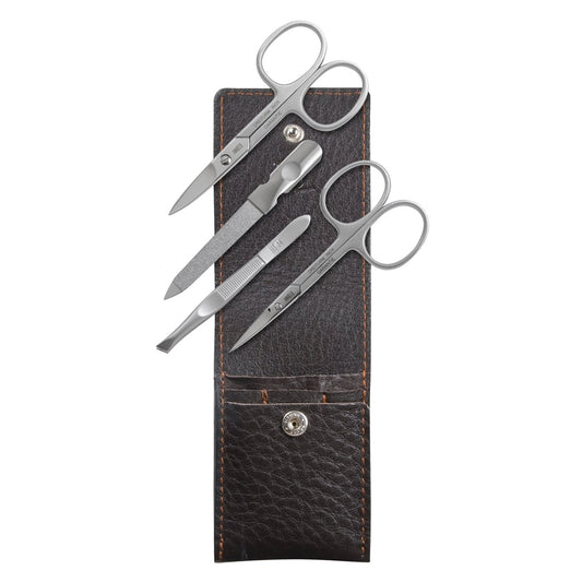 Trousse de manucure en cuir, modèle Umbra, en noir – Made in Solingen