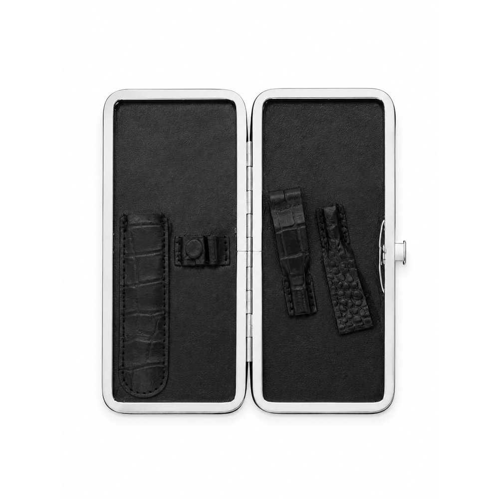 Manicure frame case croco black empty