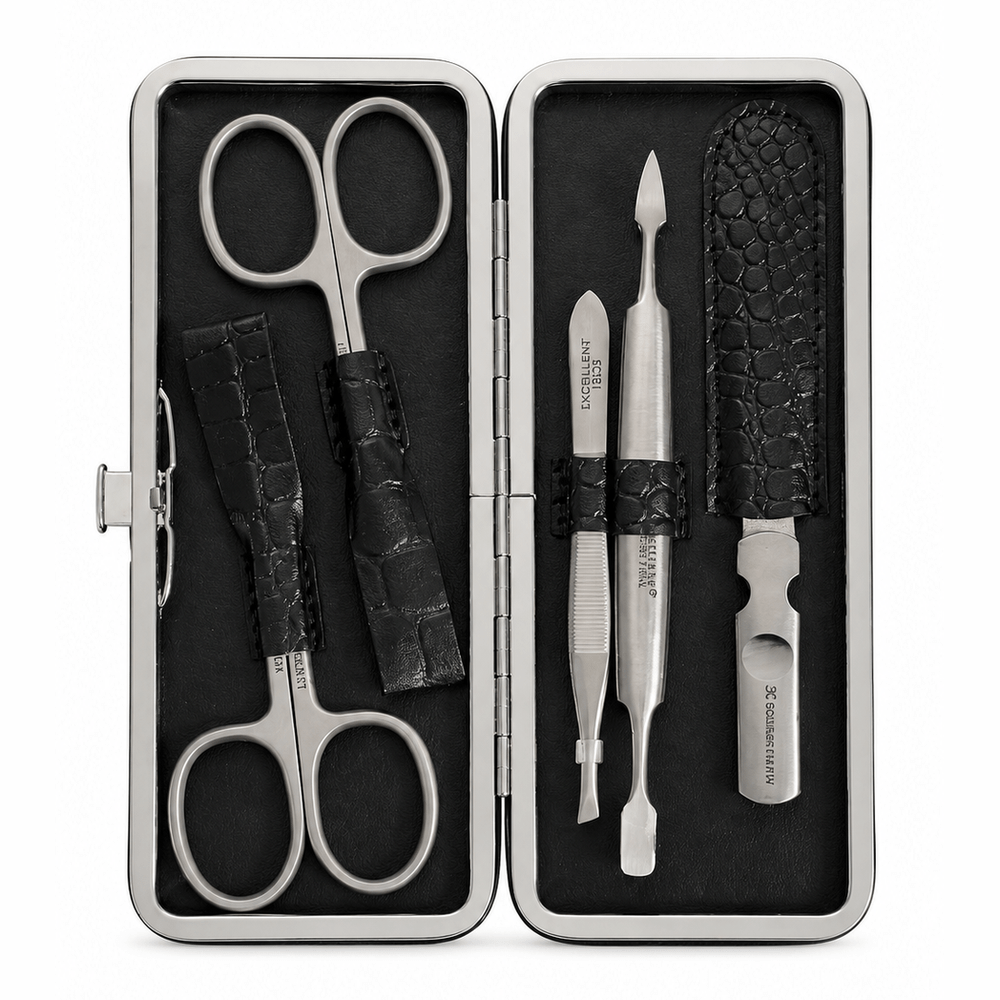 Manicure frame case croco black empty