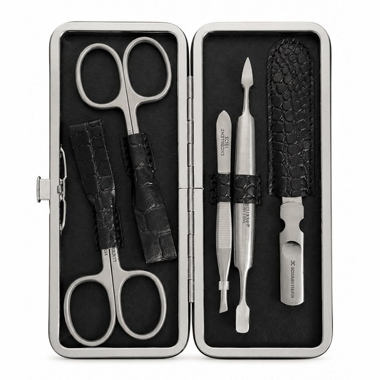 Manicure frame-etui croco zwart leeg