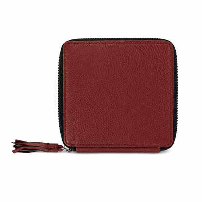 Trousse de manucure zippée cuir rouge