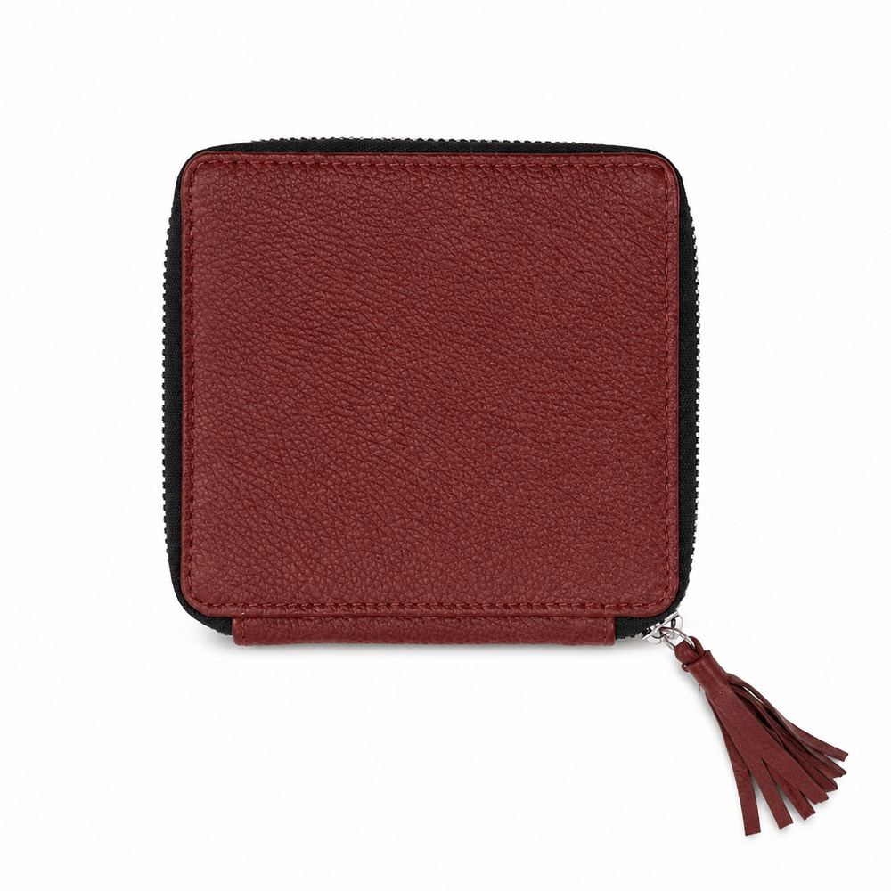 Trousse de manucure zippée cuir rouge