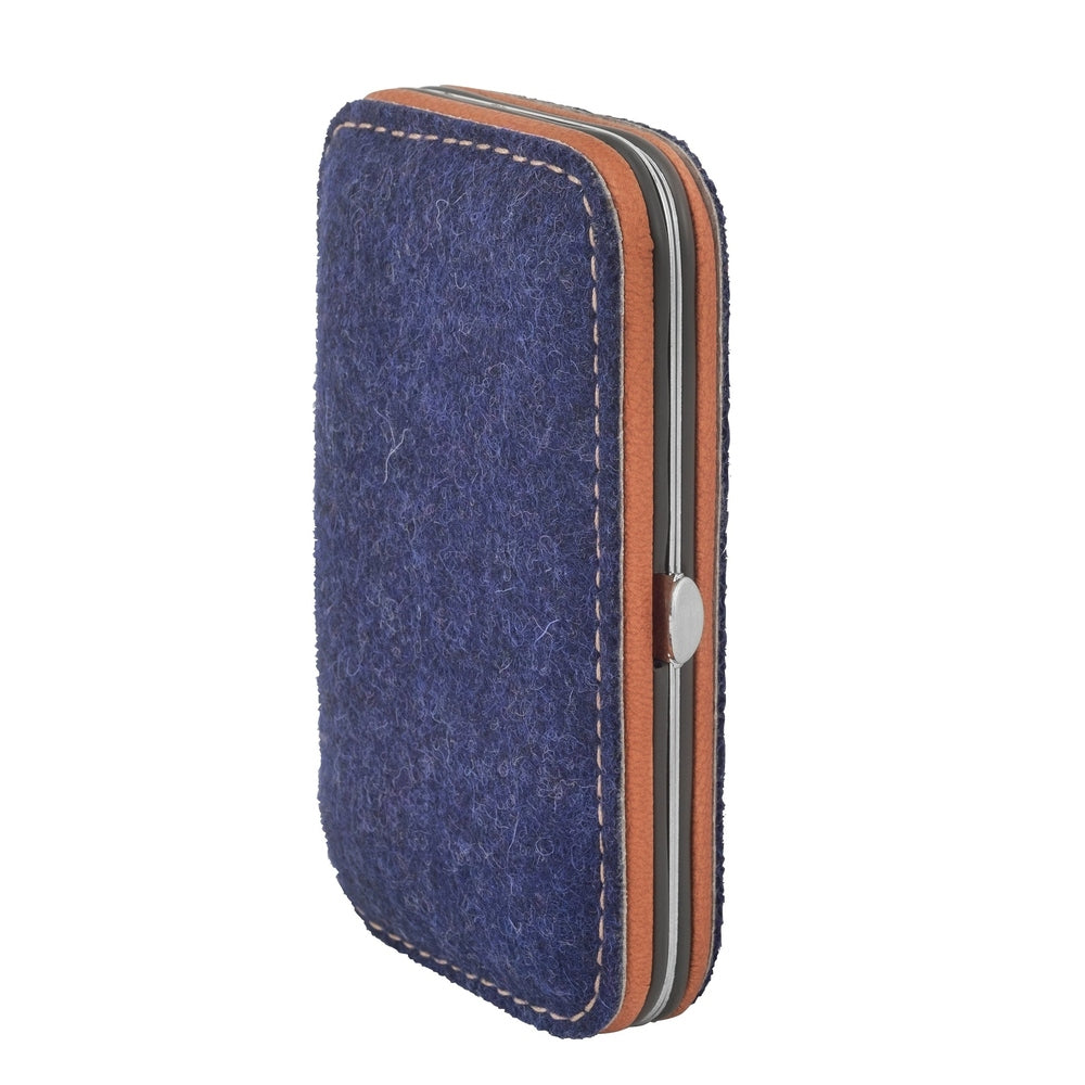 Manicure-etui - Suède Loden blauw – Lengte 10 cm