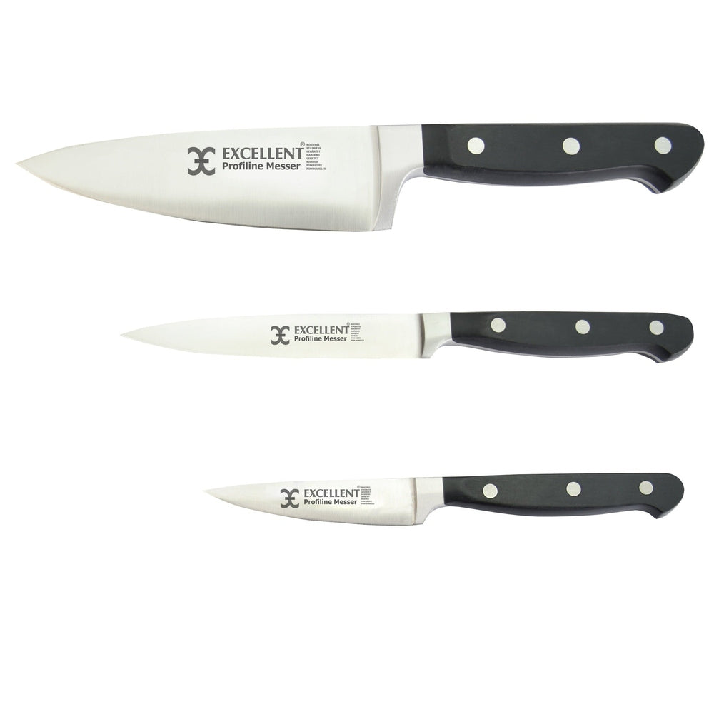 Knife set, 3-piece – ergonomic handle shape