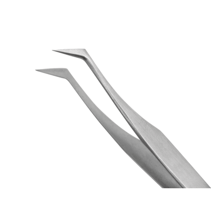 Mini pinzetta curva con punte piatte – impugnatura ergonomica