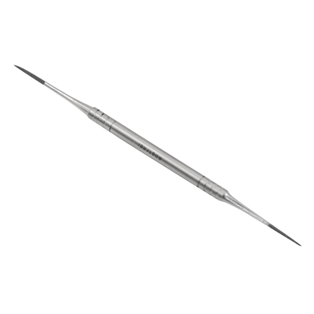 Double-sided nail corner file with round handle – Stainless steel