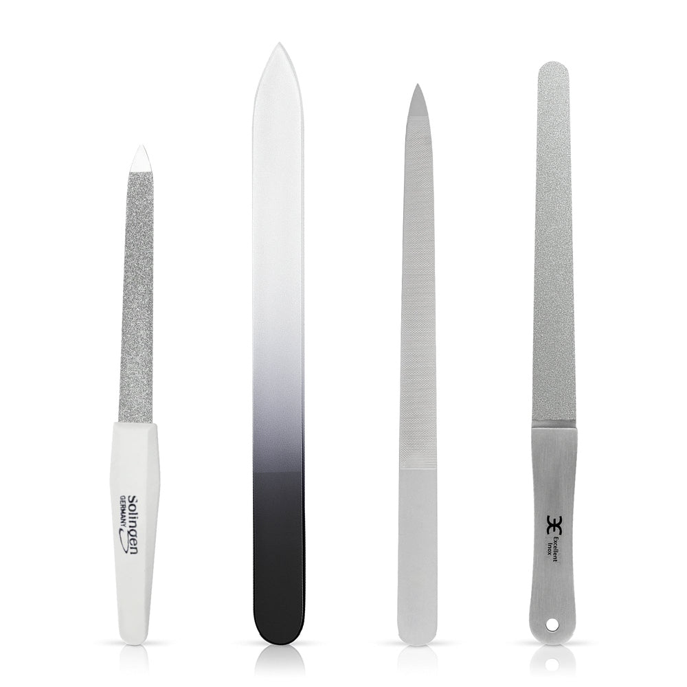 Set 4 limas de uñas vidrio zafiro diamante – Cristal, acero inoxidable, recubrimiento de zafiro y diamante