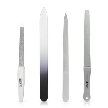 Set 4 limas de uñas vidrio zafiro diamante – Cristal, acero inoxidable, recubrimiento de zafiro y diamante
