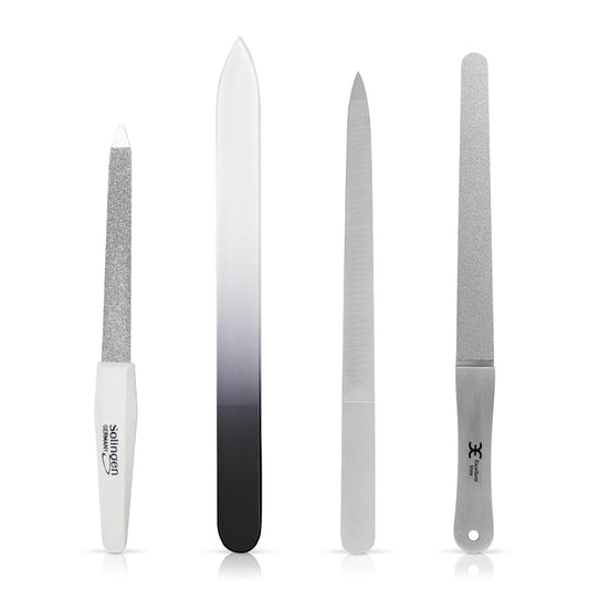 Nagelvijlenset 4-delig – Glas, saffier, diamant – Glas, roestvrij staal, saffier- en diamantcoating