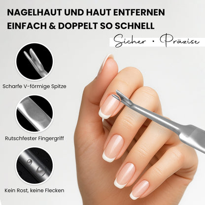 Excellent cuticle knife made of stainless steel in V-shape – view 4