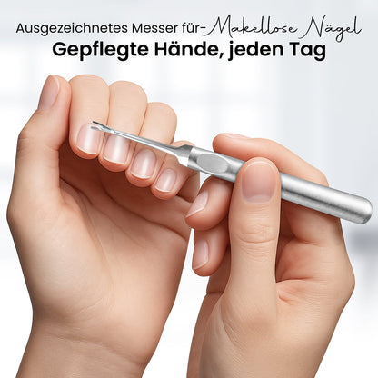 V-shaped cuticle knife for removing protruding cuticles – view 2