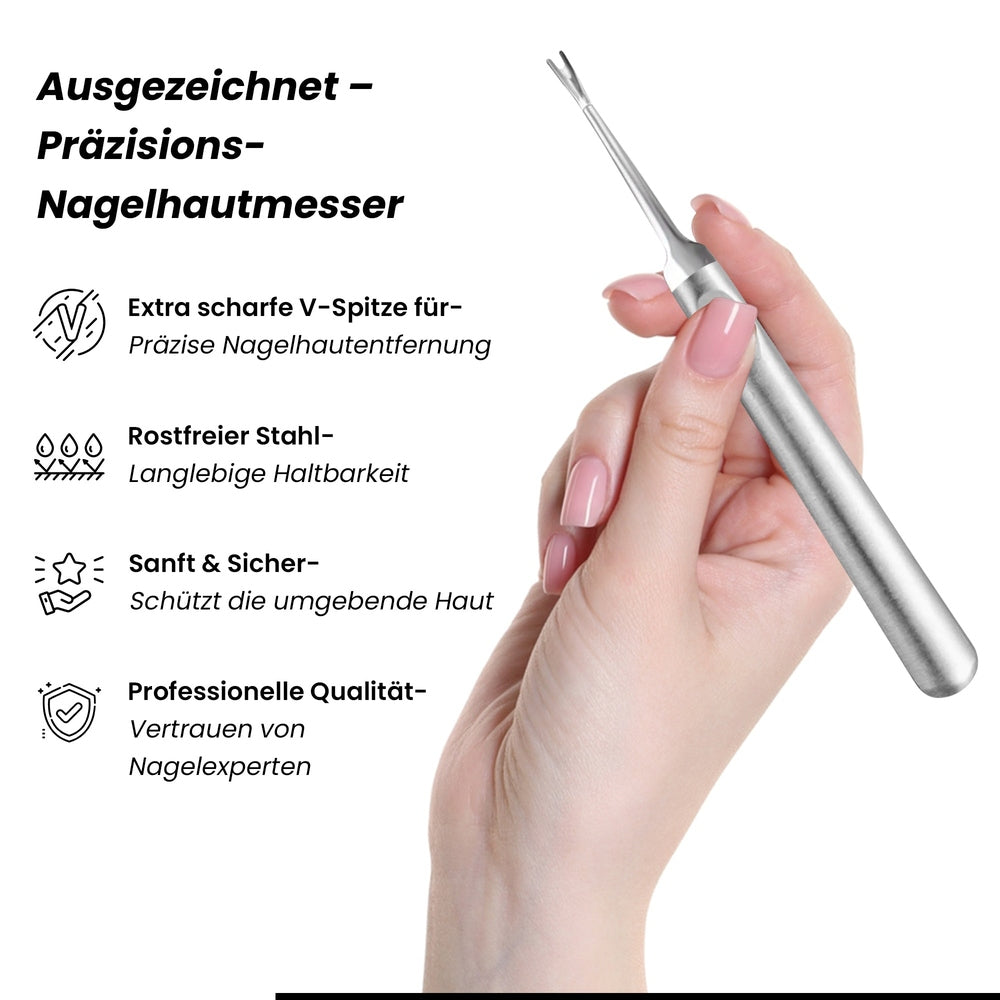 Cuticle knife V-shaped, sharp tip for the nail edge – view 3