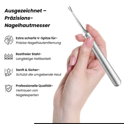 Cuticle knife V-shaped, sharp tip for the nail edge – view 3