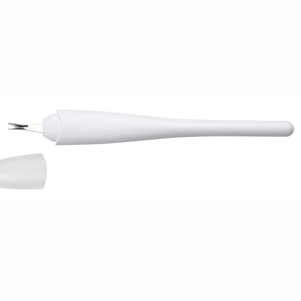Cuticle knife, stainless, white, 13.5 cm