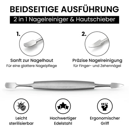 Cuticle pusher & nail cleaner – tapered point