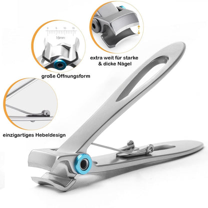 Excellent nail clipper for thick nails with extra wide opening for strong toenails and thumbnails